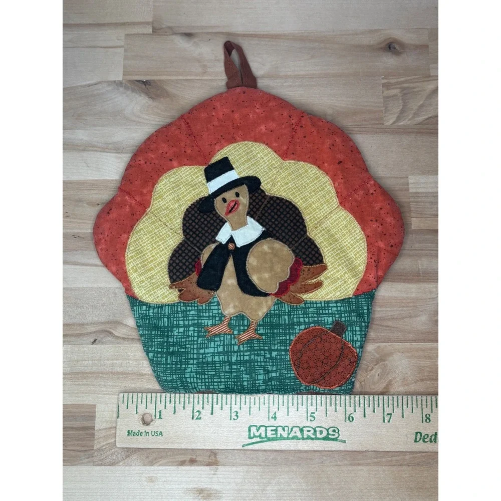 Thanksgiving Turkey Pot Holders Set of 2 Quilted Holiday Kitchen Decor